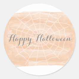 Oranje Waterverf Spider Web Halloween Stickers