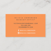 Oranje waterverf Splash make-up typografie Visitekaartje (Achterkant)