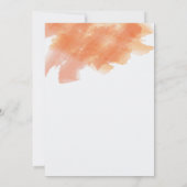 Oranje Waterverf Splash Script Weddenschap Kaart (Achterkant)
