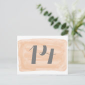 Oranje Waterverf Tabelnummer Briefkaart (Staand voorkant)