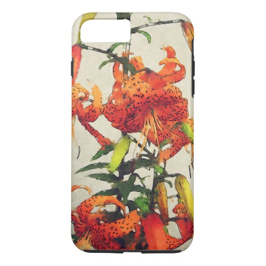 Oranje Waterverf Tiger Lily 1 Case-Mate iPhone Case (Achterkant)