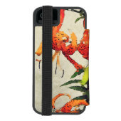 Oranje Waterverf Tiger Lily 1 Incipio iPhone Portemonnee Hoesje (Agenda Achterkant)
