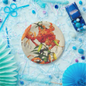 Oranje Waterverf Tiger Lily 1 Papieren Bordje (Feest)