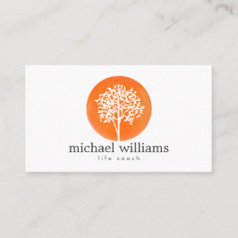 Oranje Waterverf Tree Life Coach, Raadgevers Visitekaartje