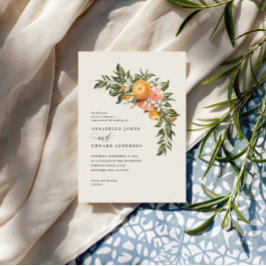 Oranje waterverf van citrusbloesem, botanische bru