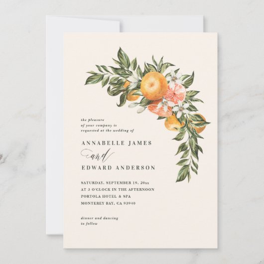 Oranje waterverf van citrusbloesem, botanische bru (Voorkant)