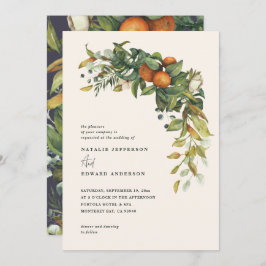 Oranje waterverf van citruspruimen botanische brui