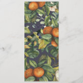 Oranje waterverf van citrusvruchten botanische bru menu (Achterkant)