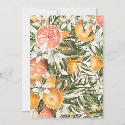 Oranje waterverf van citrusvruchten - botanische m (Achterkant)