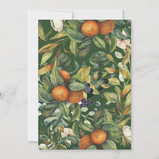 Oranje waterverf van citrusvruchten - botanische m (Achterkant)