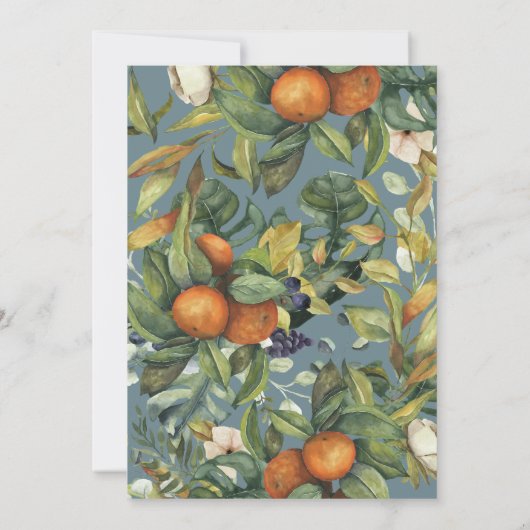 Oranje waterverf van citrusvruchten - botanische m kaart (Achterkant)