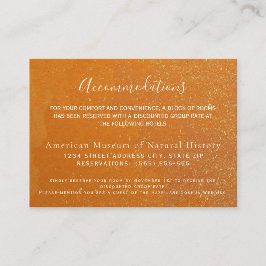 Oranje Waterverf van citrusvruchten Informatiekaartje (Voorkant)