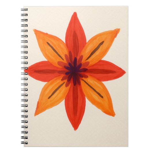 Oranje Waterverf van Floral Notitieboek (Voorkant)