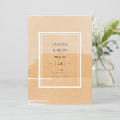 Oranje Waterverf | Voeg uw fotouitnodiging toe Kaart (Staand voorkant)