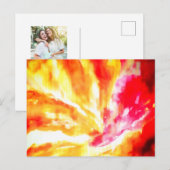 Oranje Waterverf voor doorsnede Feestdagenkaart (Voorkant / Achterkant)