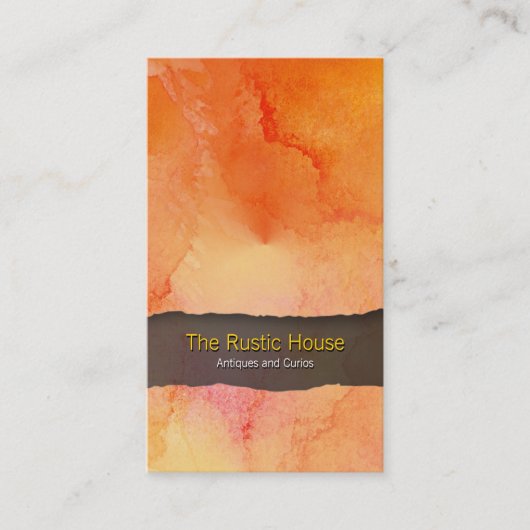 Oranje Waterverf Wash Retail Trade Visitekaartje (Voorkant)