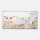Oranje Waterverf Wildflower Bureaumat (Keyboard & Muis)