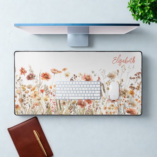 Oranje Waterverf Wildflower Bureaumat