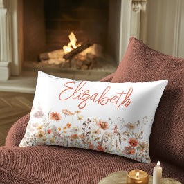 Oranje Waterverf Wildflower Kussen