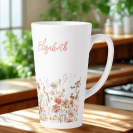 Oranje Waterverf Wildflower Latte Mok