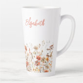 Oranje Waterverf Wildflower Latte Mok (Rechts)