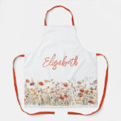 Oranje Waterverf Wildflower Schort (Voorkant)