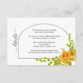 Oranje waterverven en boogvallen informatiekaartje (Voorkant)