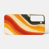 Oranje Wave Rush Telefoonhoes Samsung Galaxy Hoesje (Achterkant horizontaal)