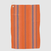 Oranje Wavy Pattern Golfhanddoek (Voorkant)