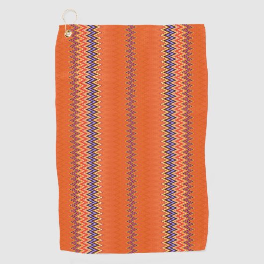 Oranje Wavy Pattern Golfhanddoek (Voorkant)