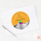 Oranje Wavy Silver Logo en Monogram Product Label (Envelop)