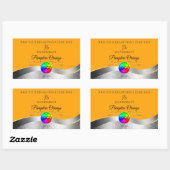 Oranje Wavy Silver Logo en Monogram Product Label (Vel)