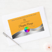 Oranje Wavy Silver Logo en Monogram Product Label (Envelop)