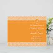 Oranje Wedding Order of Service & Ceremony Program (Staand voorkant)
