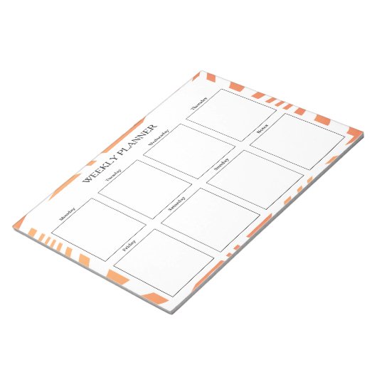 Oranje weekplanner op maat notitieblok (Schuin)