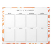Oranje weekplanner op maat notitieblok (Voorkant)