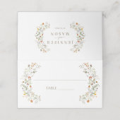 Oranje weide wilde bloemen herfstbruiloft plaatskaartje (Buitenkant ongevouwen)