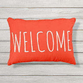 Oranje Welkom buitenshuis patiënt Accent Pillow Buitenkussen