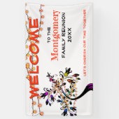 Oranje welkomstgezinshereniging - boomverlichting spandoek (Verticaal)