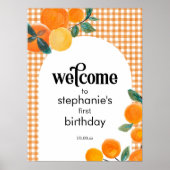 Oranje Welkomstteken op feestdag of Baby shower Poster (Voorkant)
