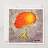 Oranje Wenskaart voor paddenstoelWaterverf Kaart (Voorkant)