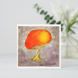 Oranje Wenskaart voor paddenstoelWaterverf Kaart