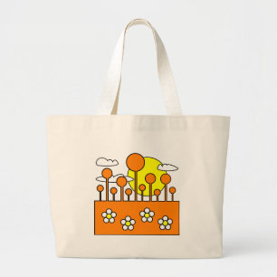 Oranje wereld grote tote bag