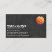 Oranje Wereldbol Modern Logo Visitekaartje (Voorkant)