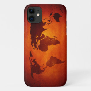 oranje wereldkaart Case-Mate iPhone case