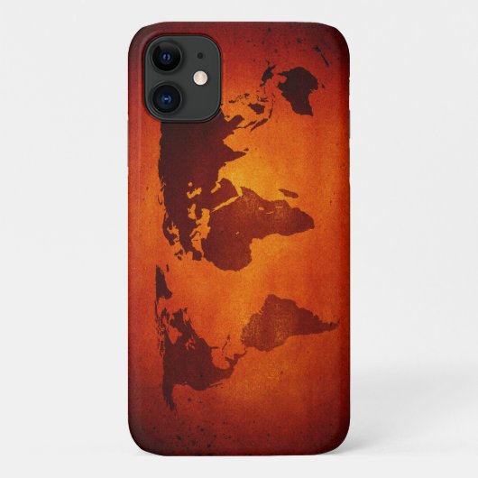 oranje wereldkaart Case-Mate iPhone case (Achterkant)