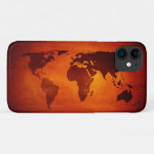 oranje wereldkaart Case-Mate iPhone case (Achterkant (horizontaal))