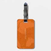 Oranje Wereldkaart met Compass Roos Monogram Bagagelabel (Achterkant verticaal)