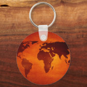  oranje wereldkaart sleutelhanger (Voorkant)
