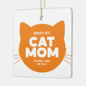 Oranje wereld's beste kat mam keramisch ornament (Links)